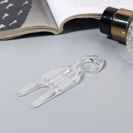 Hair hairpin "Berta" (set 2 pcs) 9x2 cm, transparent-1