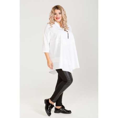 Female blouse, size 58, white color-3