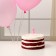 Set of candle in cake + 5 balls, number 1, pink