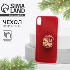 New Year's gift set, a case for a phone with a Happy New Year holder, on the iPhone XR
