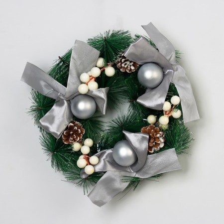 New Year's Wreath D-24 cm "Blocking Festival" Bows balls