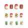 New Year's paves "Santa Claus and spruce", 12 pcs