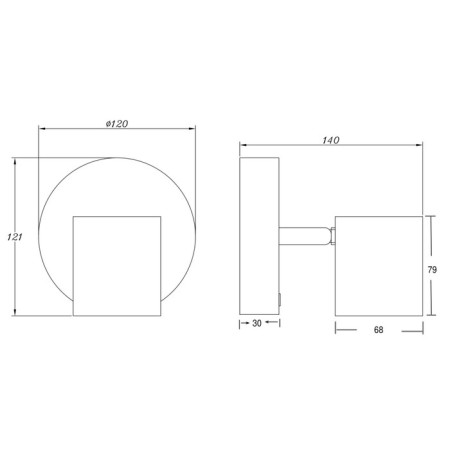 Freya FR10005CW-L6B Pointfive, 140x120x121 mm, LED, 6W, 300LM, 3000K, Black color-1
