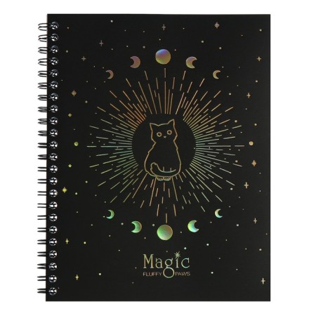 A notebook of 80 sheets in a cage on the crest of Meshu "Black Cat", a double cover, matte lamination, foil embossing-4