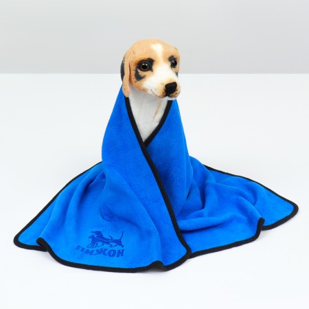 An animal towel is supervating, large, 50 x 100 cm, blue-2