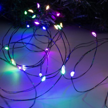 Garland "thread" 10 m Rosa, IP20, black thread, 100 LED, glow of multi, 12 V-2