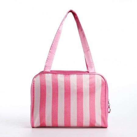 Cosmetic bag with lightning, white/pink color-1