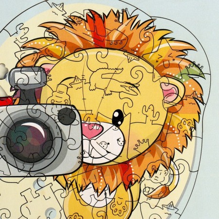 Wooden puzzle "Leo photographer" s-3