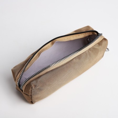 A backpack with a zipper, 5 outer pockets, pencil case, beige color-8