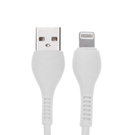 Hoco X37, Lightning cable - USB, 2.4 A, 1 m, PVC braid, white-1