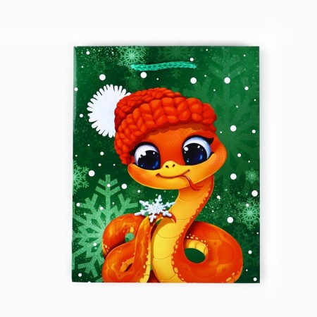 New Year's Gift Laminated Gift "Happy New Year", snake, MS 18 x 23 x 8 cm, New Year-3