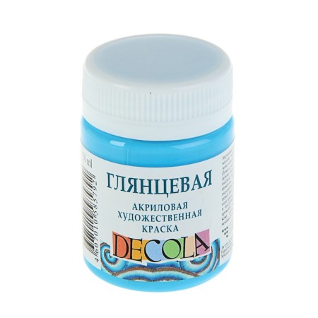 Acrylic glossy paint 50 ml, ZHK Decola, sky blue, 2928512