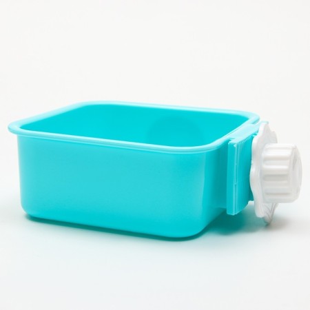 A bowl with a mount on a cage, 15 x 12 x 5 cm, blue-2