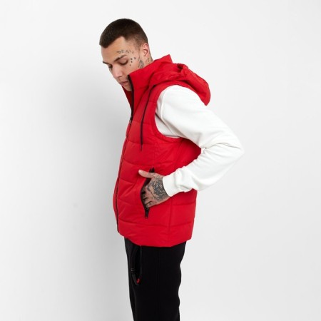 Warm vest of men's, the color is red, size 50-1