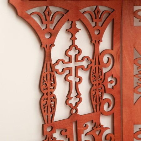 Iconostasis No. 14, color red tree, 42x22x52 cm-4