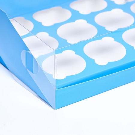 Confectionery folding box for 12 cupcakes 31x 23.5 x 10, blue-2