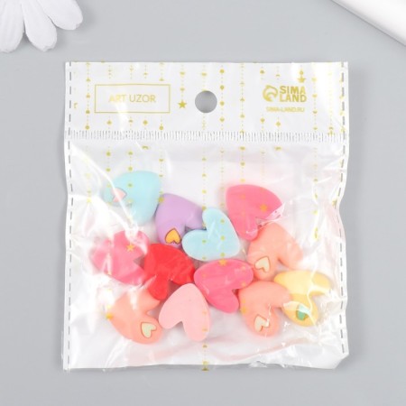 Decor for creativity plastic "heart in heart" set of 12 pcs 2x1.8 cm-3