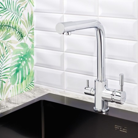 BouOU 91401 kitchen mixer, single -leaf, with switching a filter for drinking water, chrome-1