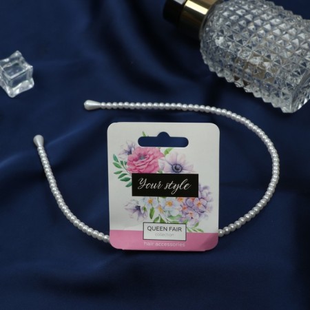 Hair cap "Pearl paradise" 0.3 cm, white-1