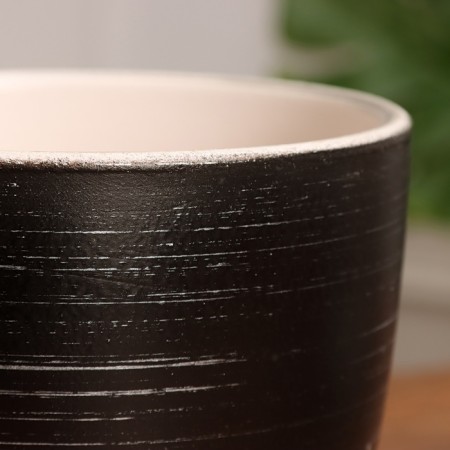 Flower fodge pot of black lines 1.4 liters-2