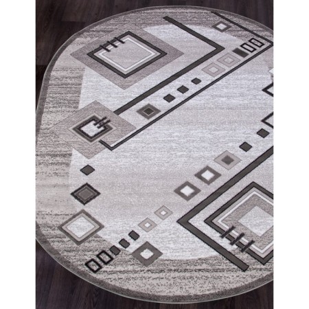 Oval Merinos Silver carpet, size 250x350 cm, Gray color-1