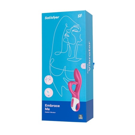 Unrealistic vibrator Satiffyer Embrace Me, silicone, red color-2