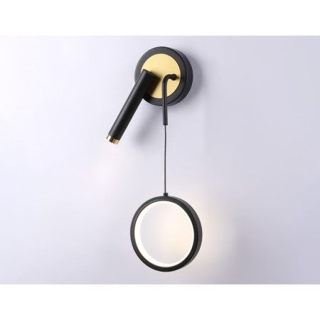 LED LED wall -mounted Ambrella Light, Linetech, FL51652, LED, 10 W, 750LUM, 4200K, Black Color, Gold-1