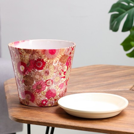 Set of pots Avangard Elegant, 0.3 / 0.8 / 1.7 / 3.2 l, pink-yellow-1