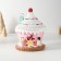 Souvenir Polystone Light "Gingerbread House Pink in the Glazes with a snowman" 11.5x11.5x15 cm
