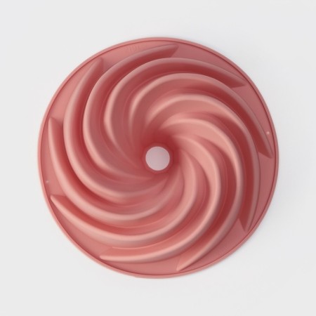 The form for baking the share "German cupcake. Whirlwind ", silicone, d = 24.5 cm, pink color-1