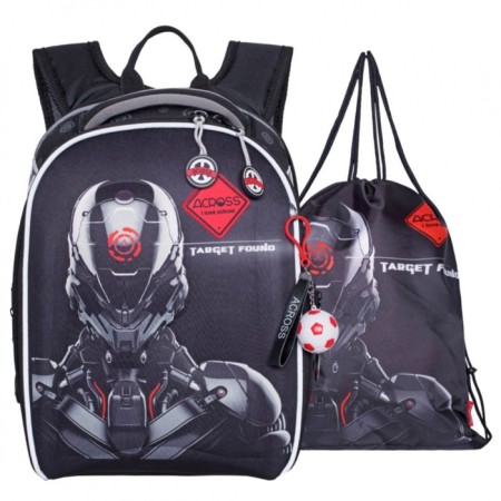 Frame backpack 35 x 26 x 14 cm, Across 490, filling: bag, gray 23-490-5