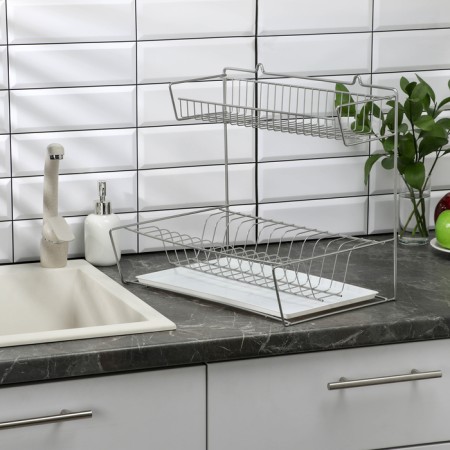 Dishes for dishes with a pallet 2-tier, table-mounted, 37.5 × 29 × 40 cm, color chromium-1