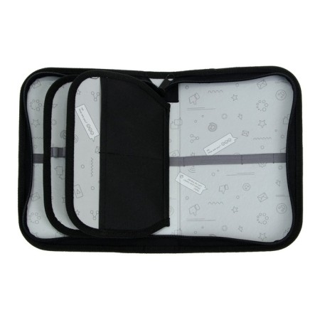 Penal 3 sections, tab inside, 140 x 210 x 40 mm, fabric, calligrata top Block "Mask"-5