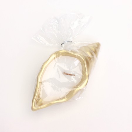 Candle "shell" in a candlestick of gypsum is small, 11.5x5.5x3.5 cm, gold-4
