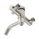 Bath mixer Zein Z3489, curved spout, shower set, stainless steel, satin