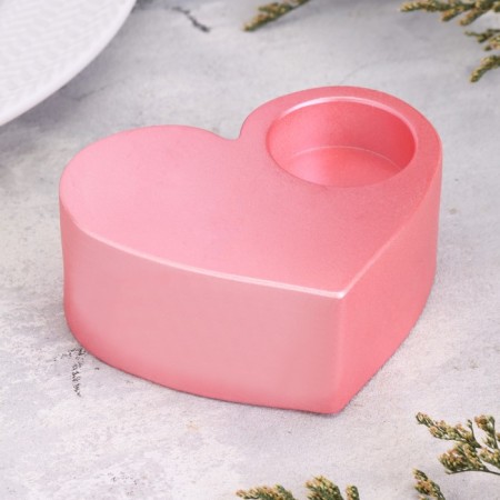 Climb "Heart is large. Marble" from gypsum, 10.5x9x4.5cm, pink-1