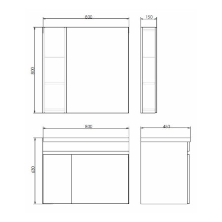 Mirror Comfort Comfort Bromse 80 for the bathroom, sonoma oak color-2