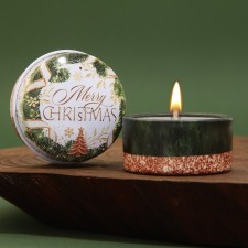 Новогодняя свеча в железной банке «Merry Christmas», аромат ваниль, диам. 4,8 см