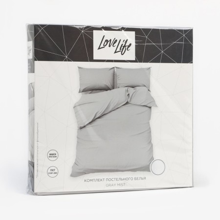 Lovelife 2 joint venture "Gray Mist" 180x215 cm, 200x225 cm, 50x70 ± 3 cm-2 pcs, microfiber 85 grams-10