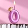 Candle for the Crown cake, number "0", 5.5 cm, on a skewer