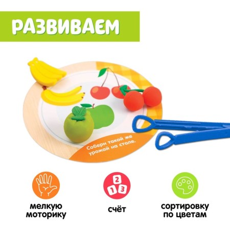 Set for sorting-soroter "Tasty plate", according to the Montessori methodology-4
