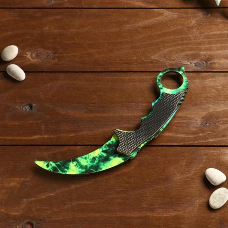 Souvenir weapons made of wood "Cerambit, emerald waves"