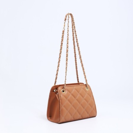 Female bag, zipper clutch, beige color-2