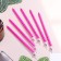 Candles for the cake "Classic" with a stand, 13 cm, 6 pcs, pink