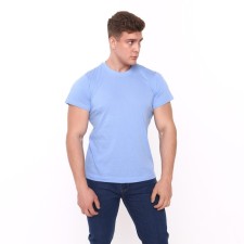 T-shirt male plain, color light blue, size 54