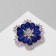Brooch "Flower", the color of the rainbow blue in pink gold