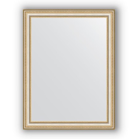 Mirror in the baguette frame - gold beads on silver 60 mm, 65 x 85 cm, evoForm