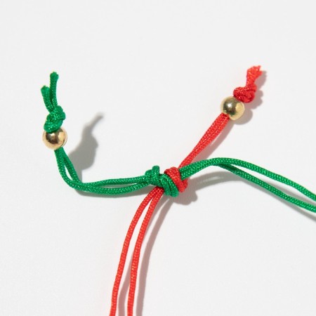 Bracelet "spruce" with a bead, red-green color, 6 cm-2