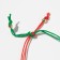 Bracelet "spruce" with a bead, red-green color, 6 cm