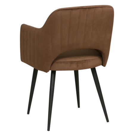 Stool "Berta", color velor Tenerife Chocolate / Metal black-3